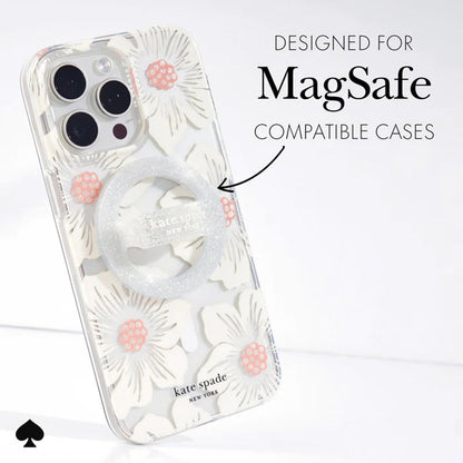 Kate Spade New York magnetinis žiedinis laikiklis – MagSafe piršto laikiklis ("The Sparkle Silver")