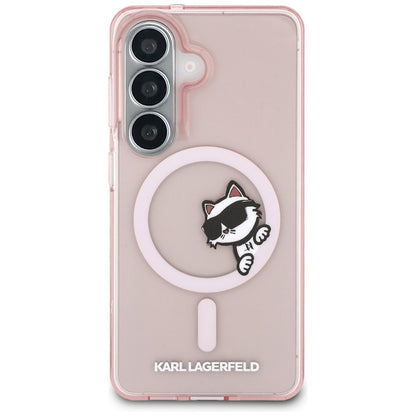 Karl Lagerfeld IML Peekaboo Choupette MagSafe - Samsung Galaxy S26 dėklas (Rožinis)