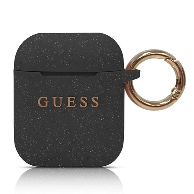 "Guess" silikoninis dėklas - "AirPods" dėklas (juodas)