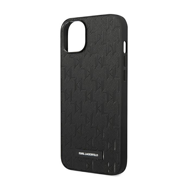 Karl Lagerfeld Saffiano Mono Metal Logo - Dėklas, skirtas iPhone 14 Plus (juodas)