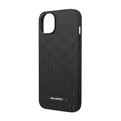 Karl Lagerfeld Saffiano Mono Metal Logo - Dėklas, skirtas iPhone 14 Plus (juodas)