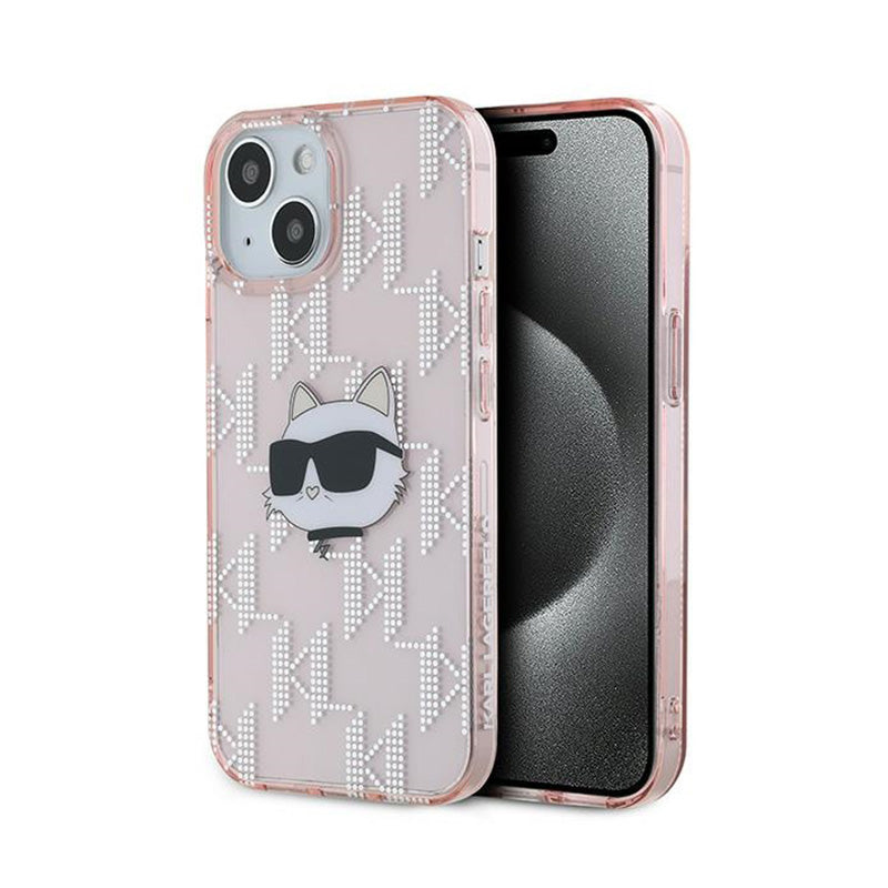 Karl Lagerfeld IML Choupette Head & Monogram - iPhone 13 dėklas (rožinis)