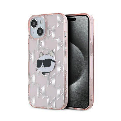 Karl Lagerfeld IML Choupette Head & Monogram - iPhone 13 dėklas (rožinis)