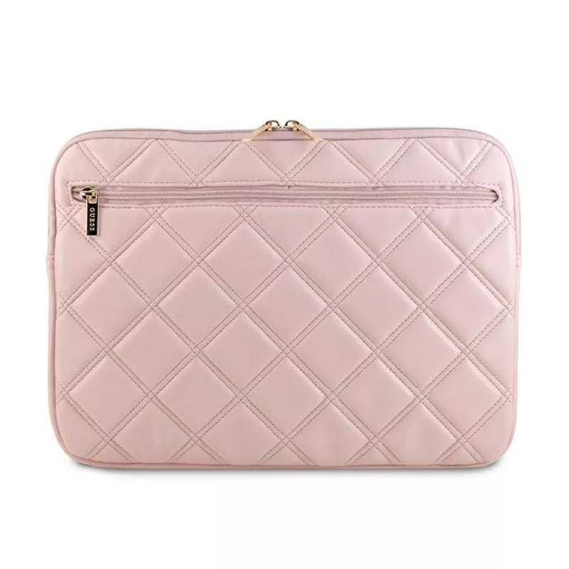 Guess Quilted 4G dėklas – nešiojamojo kompiuterio dėklas 13" / 14" (rožinis)