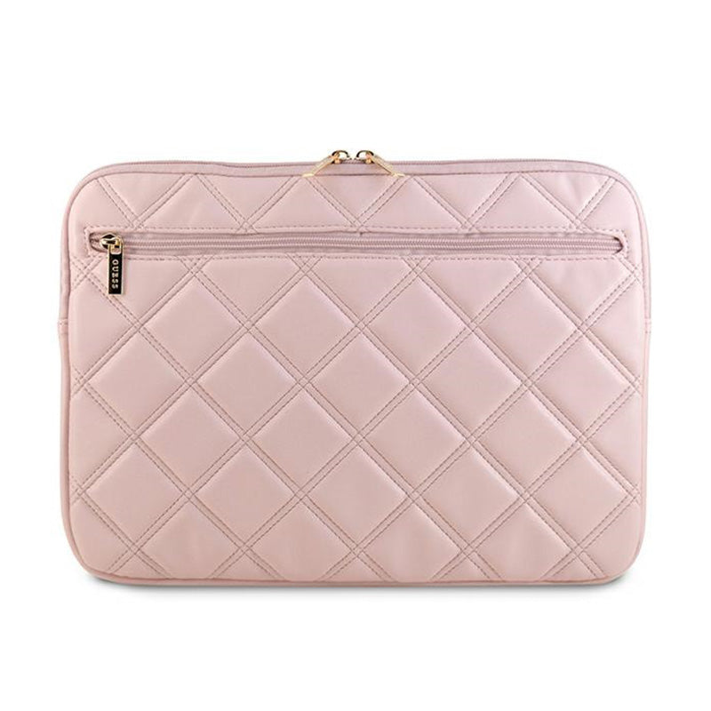 Guess Quilted 4G dėklas – nešiojamojo kompiuterio dėklas 13" / 14" (rožinis)