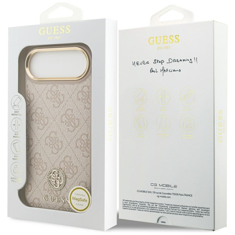 Guess 4G Strass Logo MagSafe dėklas iPhone Air (Rožinis)