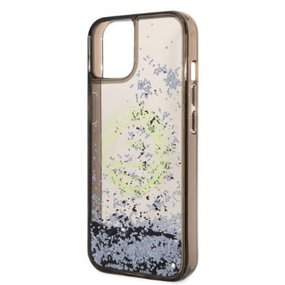 Karl Lagerfeld Liquid Glitter Round RSG Logo dėklas – dėklas, skirtas iPhone 14 Plus (juodas)