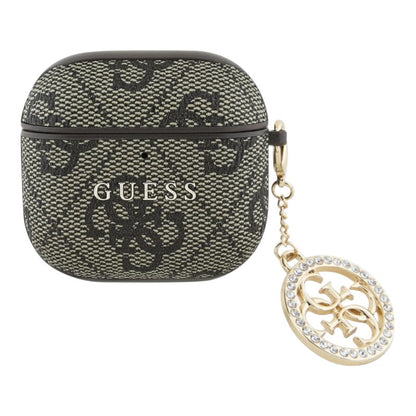 Guess 4G Strass Charm - AirPods 4 dėklas (rudas)