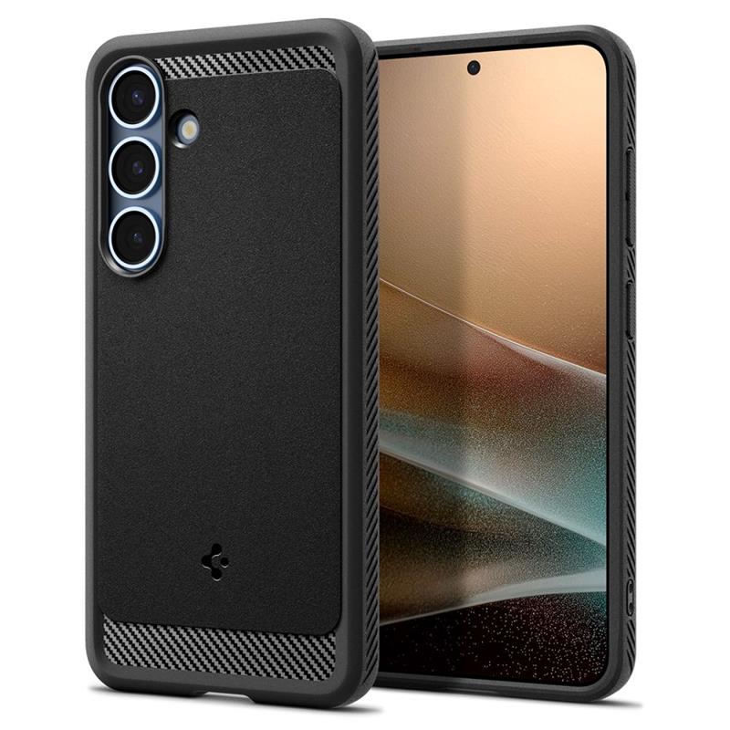 Spigen Rugged Armor Mag MagSafe – „Samsung Galaxy S25“ dėklas (matinė juoda)