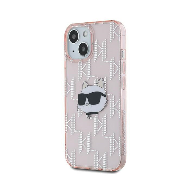 Karl Lagerfeld IML Choupette Head & Monogram - iPhone 13 dėklas (rožinis)
