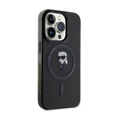 Karl Lagerfeld IML Ikonik MagSafe - iPhone 15 Pro Max dėklas (Juodas)