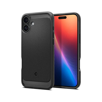 Spigen Rugged Armor Mag MagSafe – dėklas iPhone 16 Plus (matinė juoda)