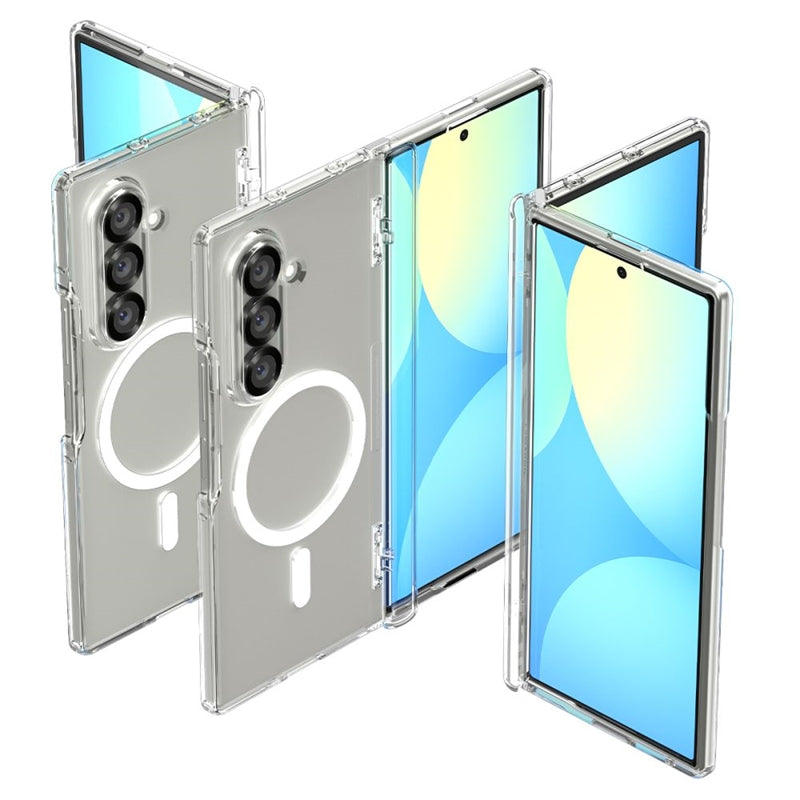 Spigen Ultra Hybrid Pro Mag MagSafe – dėklas, skirtas Samsung Galaxy Z Fold 7 (skaidrus / baltas)