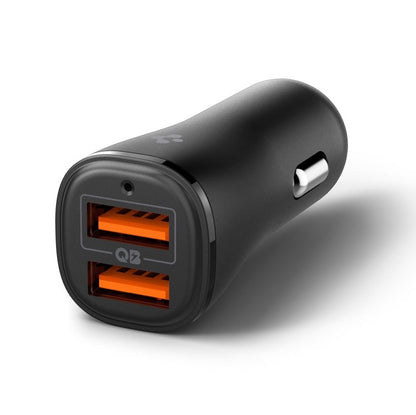 Spigen Essential EV302 – automobilinis įkroviklis 2x USB-A 30W (juodas)