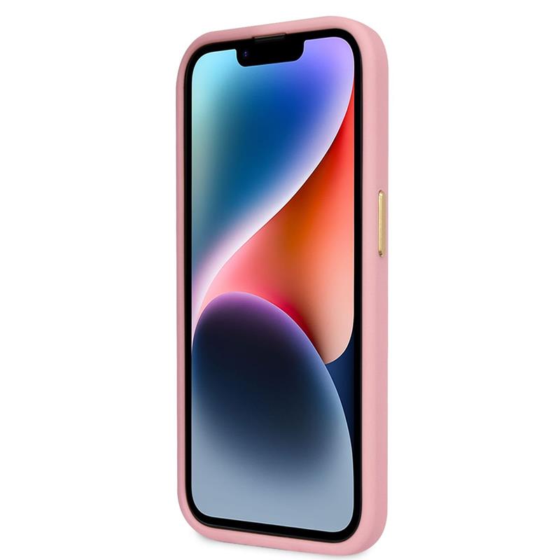 Guess Croco Collection – dėklas iPhone 14 Pro (rožinis)