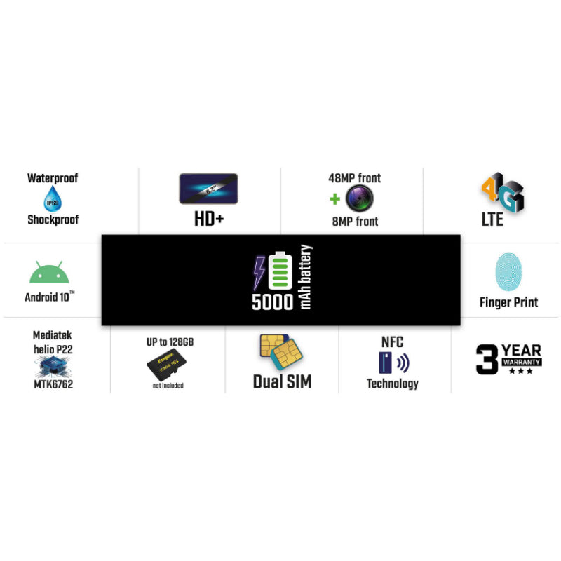 Energizer HardCase H620S - Išmanusis telefonas 4 GB RAM, 64 GB, 6,2 colio, 4G, Dual Sim, EU (juodas)