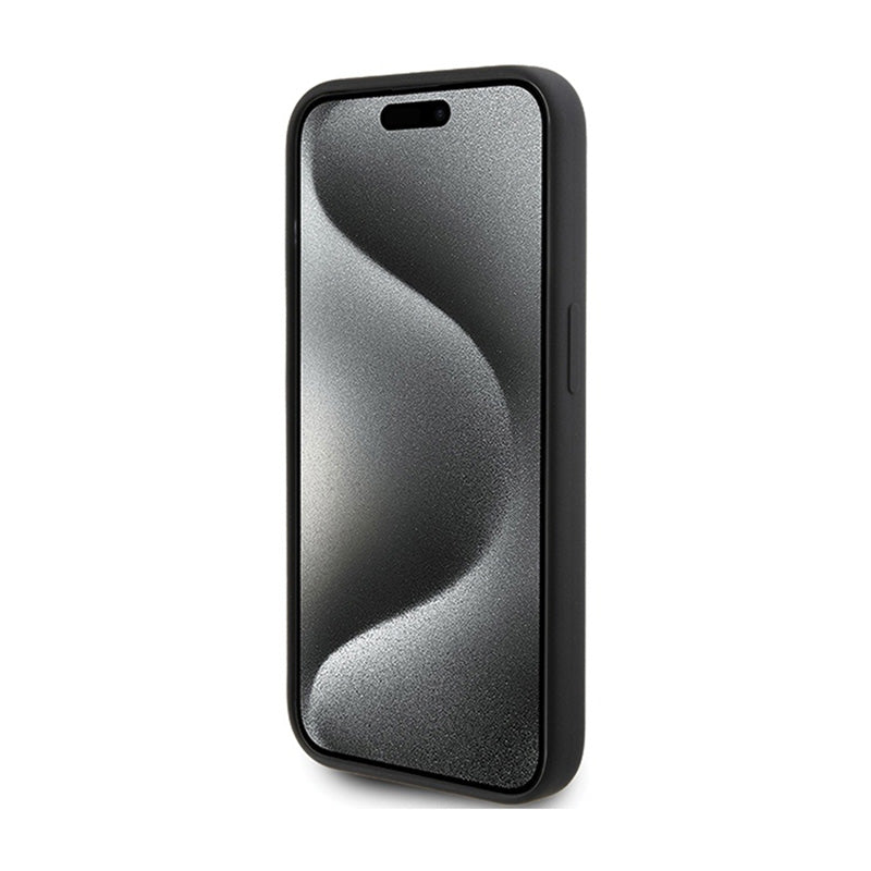 Karl Lagerfeld Silikoninis Karl Script – „iPhone 15 Pro“ dėklas (Juodas)