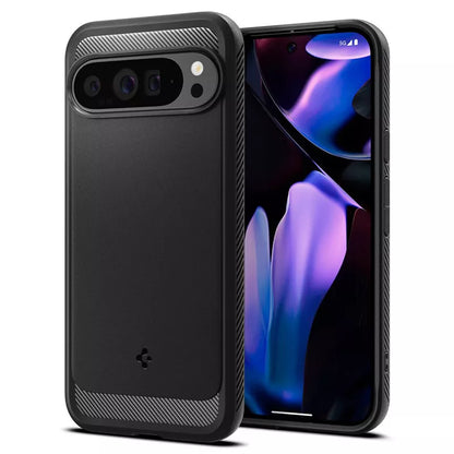 Spigen Rugged Armor – dėklas Google Pixel 9 Pro XL (matinė juoda)