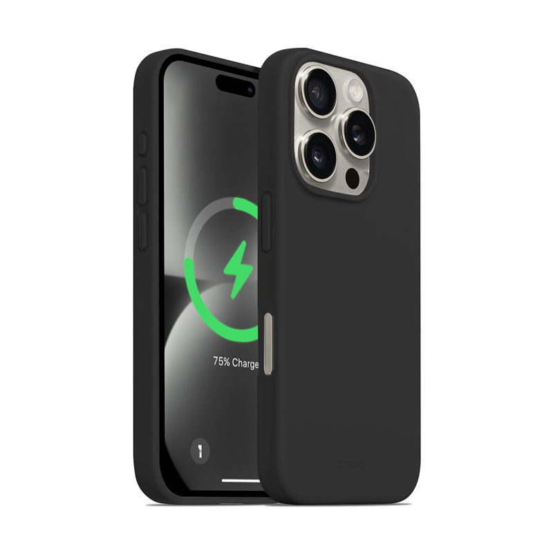 Crong Color Cover Magnetic – dėklas, skirtas iPhone 16 Pro su MagSafe (juodas)