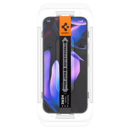 Grūdintas stiklas su privatumo filtru Spigen GLAS.TR EZ FIT Privacy 2 vnt. pakuotė, skirta Google Pixel 9 / 9 Pro / 10 / 10 Pro (2 vnt.)