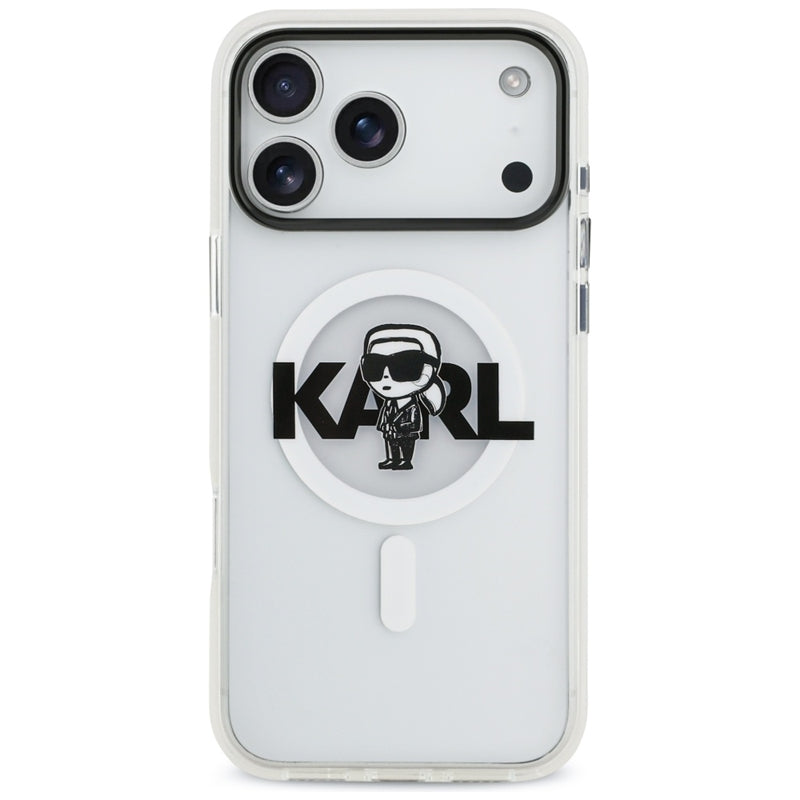 Karl Lagerfeld IML Karl Sketch Logo MagSafe dėklas iPhone 17 Pro Max (Skaidrus)