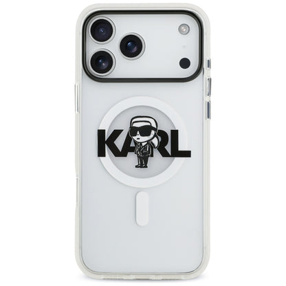 Karl Lagerfeld IML Karl Sketch Logo MagSafe dėklas iPhone 17 Pro Max (Skaidrus)
