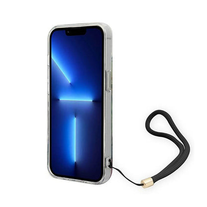 Guess Flower Cord - dėklas, skirtas „iPhone 14 Plus“ (mėlynas)