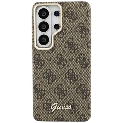Guess 4G Script MagSafe dėklas – Samsung Galaxy S26 Ultra (rudos spalvos)