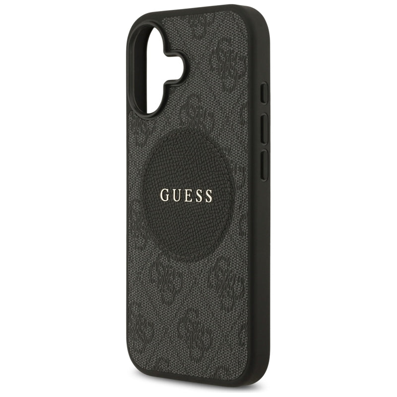 Guess 4G Circle Classic Logo MagSafe dėklas – iPhone 17 (juodas)
