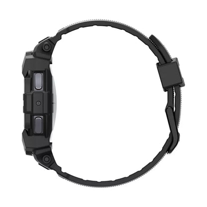 Spigen Rugged Armor Pro – dirželis + dėklas, skirtas „Samsung Galaxy Watch 7 40 mm“ (matinis juodas)