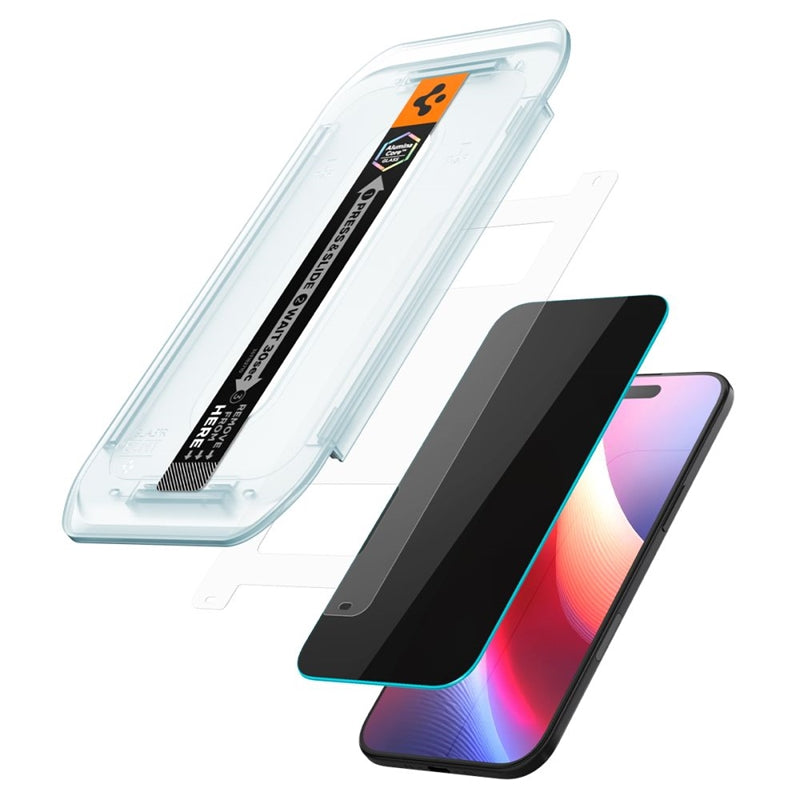 Spigen GLAS.TR EZ FIT Privatumo 2 vnt. - Grūdintas stiklas su privatumo filtru, skirtas iPhone Air