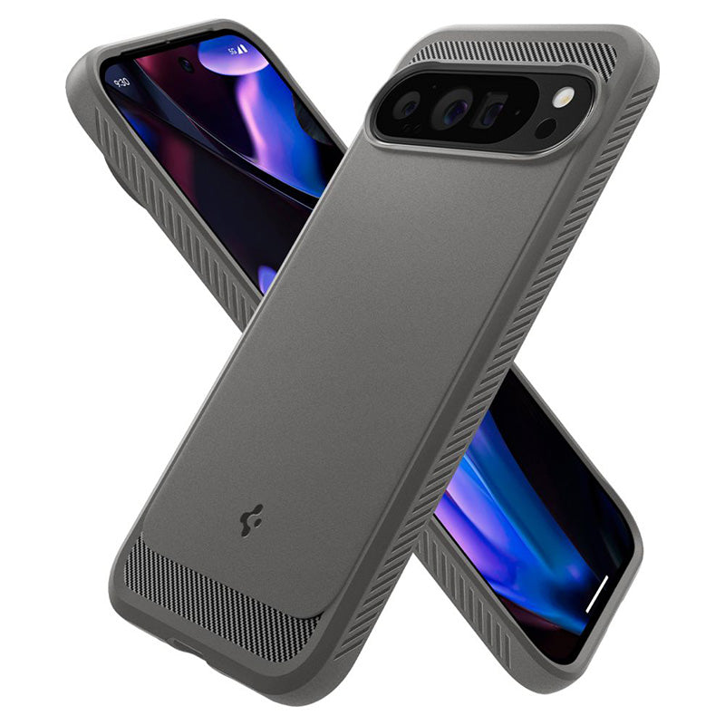 Spigen Rugged Armor – dėklas, skirtas Google Pixel 9 Pro XL (marmuro pilka)