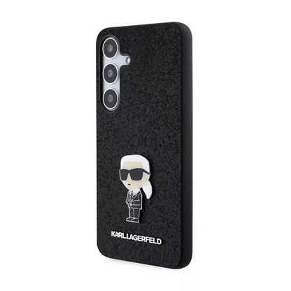 Karl Lagerfeld Fixed Glitter Ikonik Logo Metal Pin - Samsung Galaxy S24+ dėklas (juodas)