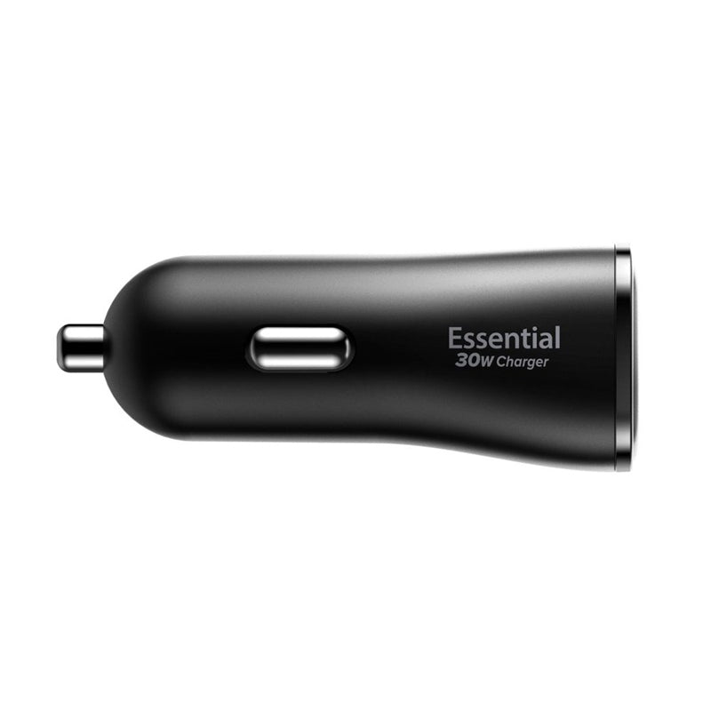 Spigen Essential EV302 – automobilinis įkroviklis 2x USB-A 30W (juodas)