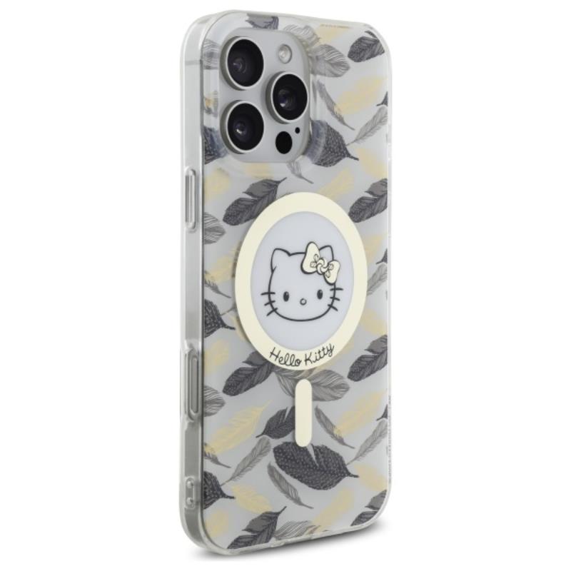 Hello Kitty IML Golden Leaves MagSafe - dėklas iPhone 16 Pro Max (baltas)