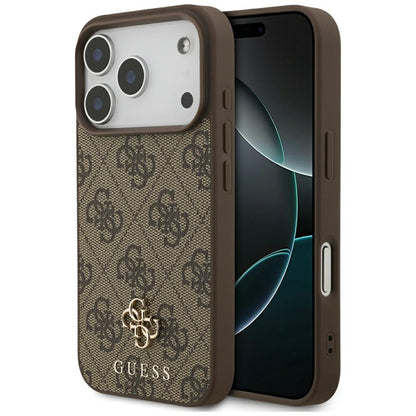 Guess 4G Small 4G ir Classic MagSafe dėklas iPhone 17 Pro (rudos spalvos)