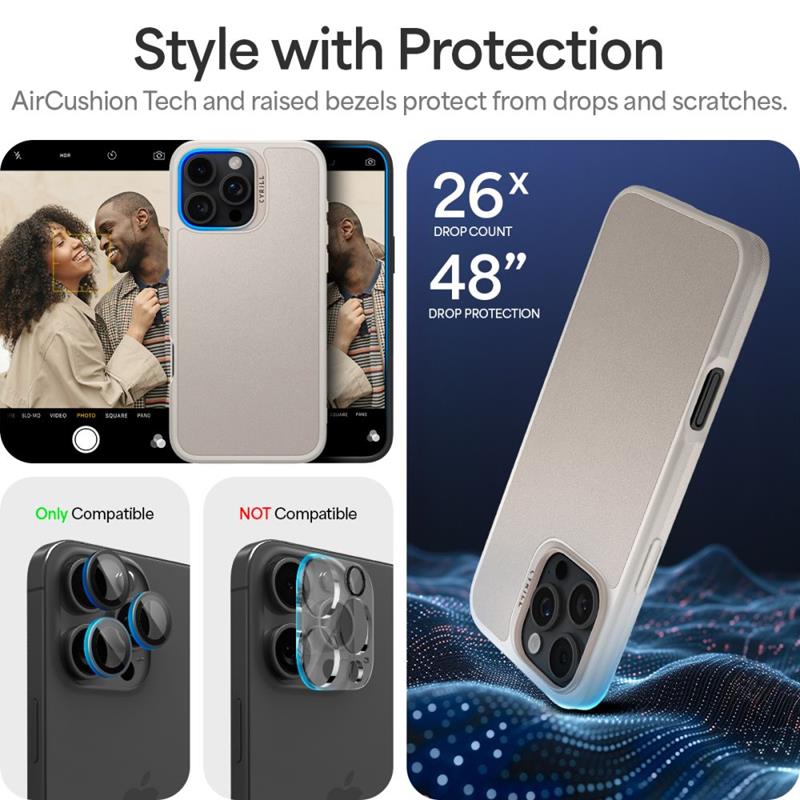 Spigen Cyrill Kajuk Mag MagSafe – „iPhone 16 Pro Max“ dėklas (krem)