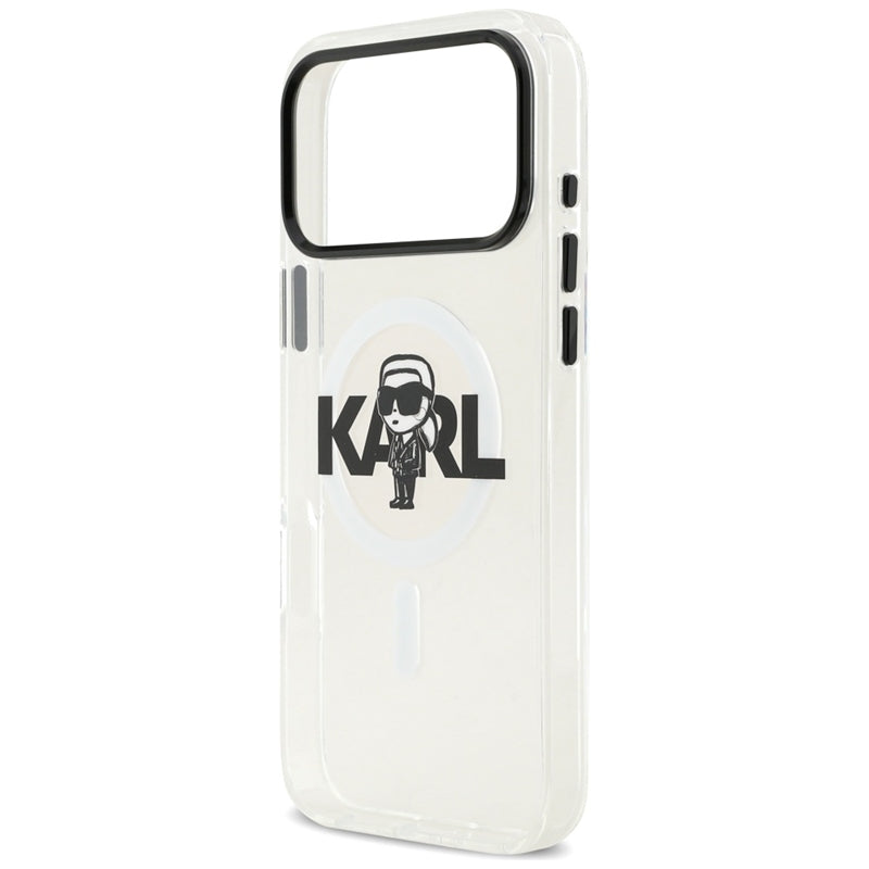 Karl Lagerfeld IML Karl Sketch Logo MagSafe dėklas iPhone 17 Pro Max (Skaidrus)