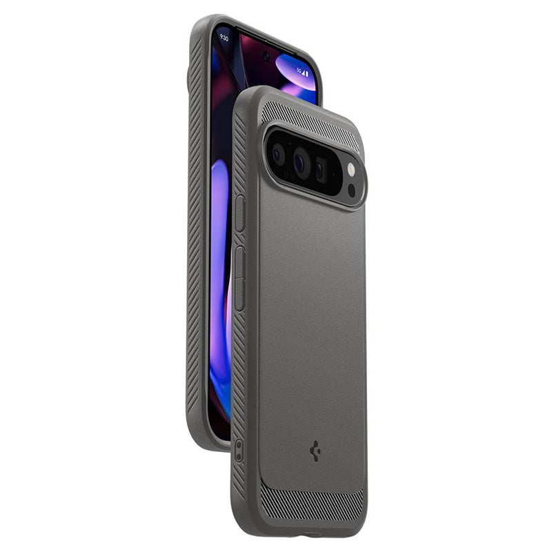 Spigen Rugged Armor – dėklas, skirtas Google Pixel 9 Pro XL (marmuro pilka)