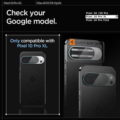 Spigen Optik GLAS.TR Kameros apsauga 2 vnt. - Objektyvo apsauga skirta Google Pixel 10 Pro XL (Skaidri)