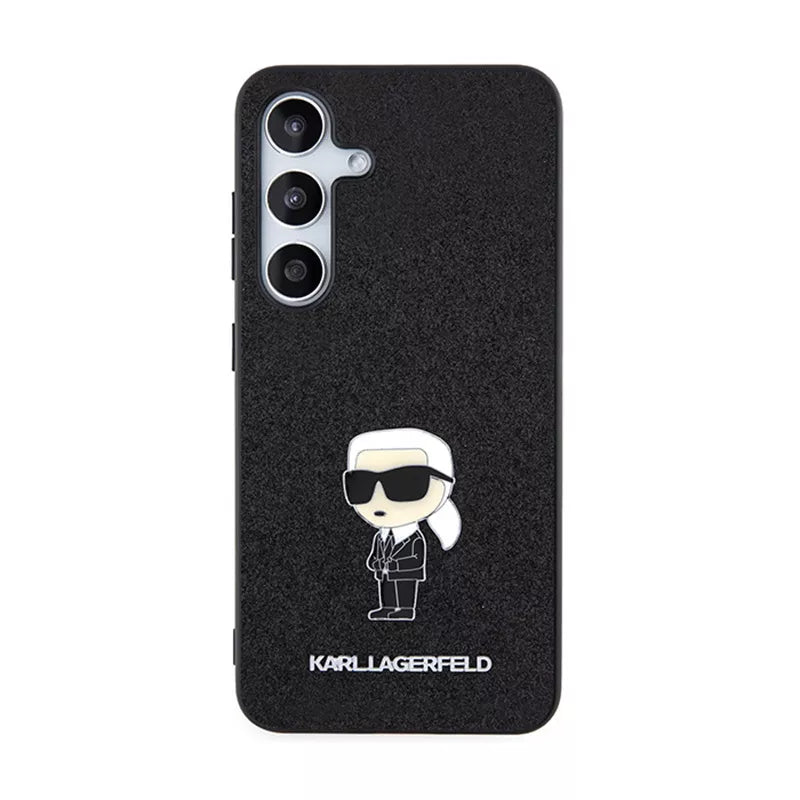 Karl Lagerfeld Fixed Glitter Ikonik Logo Metal Pin - Samsung Galaxy S24+ dėklas (juodas)