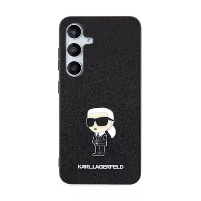 Karl Lagerfeld Fixed Glitter Ikonik Logo Metal Pin - Samsung Galaxy S24+ dėklas (juodas)