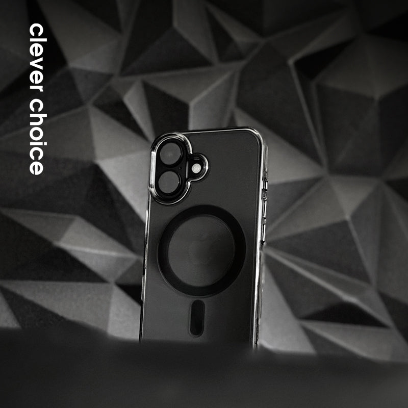 Crong Clear MAG Pro – iPhone 16 Pro Max dėklas su MagSafe (juodas)