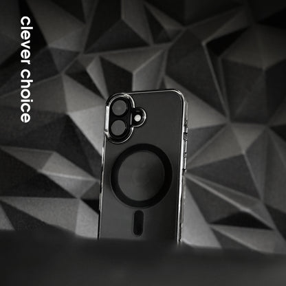 Crong Clear MAG Pro – iPhone 16 Pro Max dėklas su MagSafe (juodas)