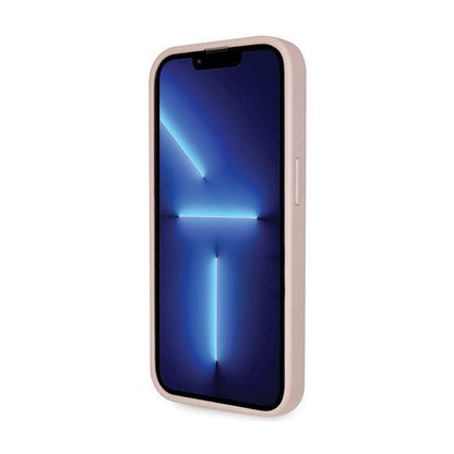 Guess Crossbody 4G metalinis logotipas – iPhone 14 Pro dėklas (rožinis)