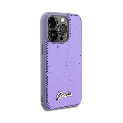 Guess Sequin Script Metal – iPhone 14 Pro Max dėklas (violetinis)
