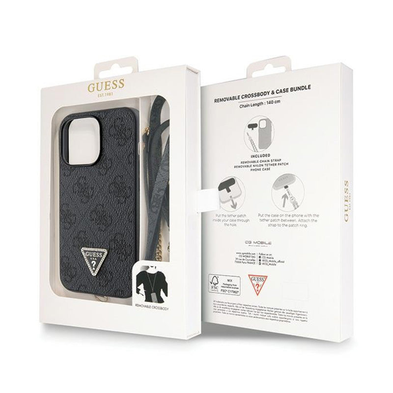 Guess Crossbody 4G Metal Logo - Dėklas, skirtas iPhone 13 Pro (juodas)