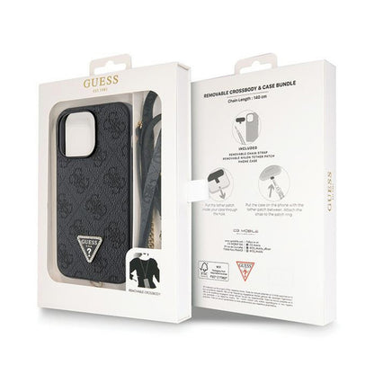 Guess Crossbody 4G Metal Logo - Dėklas, skirtas iPhone 13 Pro (juodas)