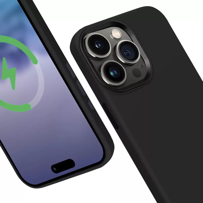 Crong Color Cover LUX Magnetic – dėklas skirtas iPhone 15 Pro su MagSafe (Juodas)