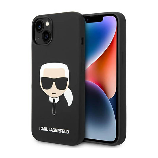 Karl Lagerfeld Silicone Ikonik Karl`s Head – dėklas, skirtas iPhone 14 Plus (juodas)